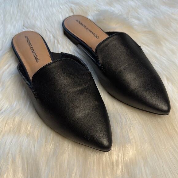 Amazon Essentials Black Pointed Toe Mules - Picture 1 of 7